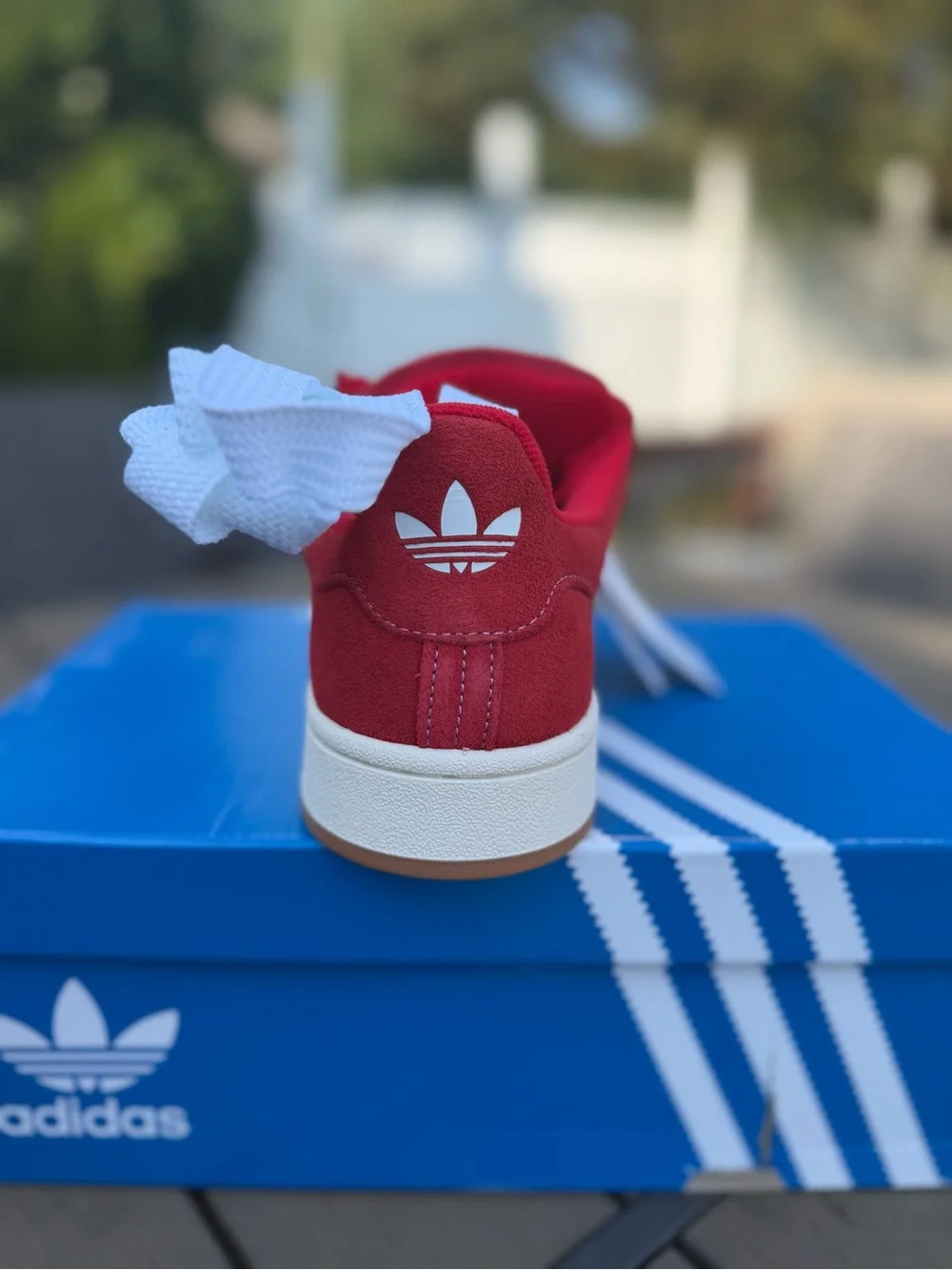 adidas Mens Campus Suede Sneakers in Red and White